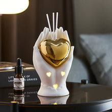 Load image into Gallery viewer, Luxurious Gold heart shaped Statue Romantic Aroma Lamp