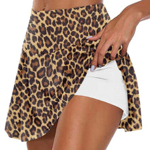Load image into Gallery viewer, Women Performance Cheetah Print Skirt Skort -Tennis Golf Workout - Tyche Ace