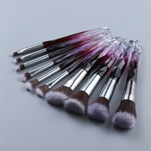 Load image into Gallery viewer, 10pcs Crystal Silky Smooth Makeup Brush Set freeshipping - Tyche Ace
