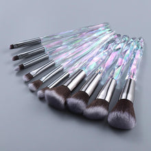 Load image into Gallery viewer, 10pcs Crystal Silky Smooth Makeup Brush Set freeshipping - Tyche Ace