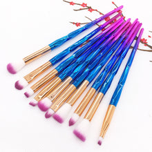 Load image into Gallery viewer, 10pcs Unicorn Diamond Shaped Design Glitter Makeup Brushes Sets freeshipping - Tyche Ace