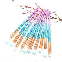 Load image into Gallery viewer, 10pcs Unicorn Diamond Shaped Design Glitter Makeup Brushes Sets freeshipping - Tyche Ace