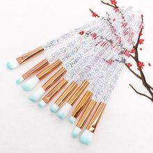 Load image into Gallery viewer, 10pcs Unicorn Diamond Shaped Design Glitter Makeup Brushes Sets freeshipping - Tyche Ace
