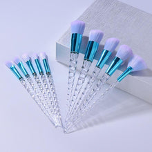 Load image into Gallery viewer, 10pcs Unicorn Diamond Shaped Design Glitter Makeup Brushes Sets freeshipping - Tyche Ace