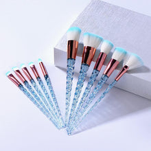Load image into Gallery viewer, 10pcs Unicorn Diamond Shaped Design Glitter Makeup Brushes Sets freeshipping - Tyche Ace