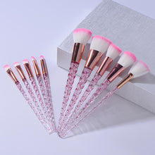 Load image into Gallery viewer, 10pcs Unicorn Diamond Shaped Design Glitter Makeup Brushes Sets freeshipping - Tyche Ace