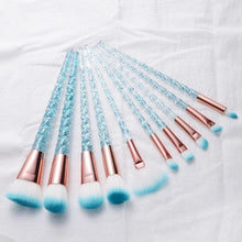 Load image into Gallery viewer, 10pcs Unicorn Diamond Shaped Design Glitter Makeup Brushes Sets freeshipping - Tyche Ace