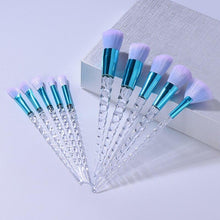 Load image into Gallery viewer, 10pcs Unicorn Diamond Shaped Design Glitter Makeup Brushes Sets freeshipping - Tyche Ace