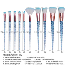 Load image into Gallery viewer, 10pcs Unicorn Diamond Shaped Design Glitter Makeup Brushes Sets freeshipping - Tyche Ace
