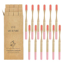 Load image into Gallery viewer, 12 Pcs Natural Eco-Friendly Bamboo Handle Medium Bristle Toothbrushes freeshipping - Tyche Ace