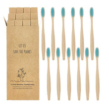 Load image into Gallery viewer, 12pcs  Eco-friendly Natural Bamboo Charcoal Soft Bristles Tooth Brush freeshipping - Tyche Ace
