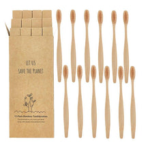 Load image into Gallery viewer, 12pcs  Eco-friendly Natural Bamboo Charcoal Soft Bristles Tooth Brush freeshipping - Tyche Ace