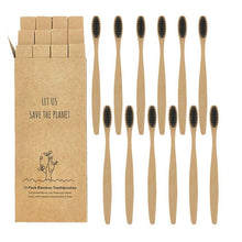 Load image into Gallery viewer, 12pcs  Eco-friendly Natural Bamboo Charcoal Soft Bristles Tooth Brush freeshipping - Tyche Ace