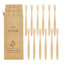 Load image into Gallery viewer, 12pcs  Eco-friendly Natural Bamboo Charcoal Soft Bristles Tooth Brush freeshipping - Tyche Ace