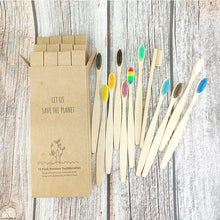 Load image into Gallery viewer, 12pcs  Eco-friendly Natural Bamboo Charcoal Soft Bristles Tooth Brush freeshipping - Tyche Ace
