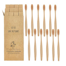 Load image into Gallery viewer, 12pcs  Eco-friendly Natural Bamboo Charcoal Soft Bristles Tooth Brush freeshipping - Tyche Ace
