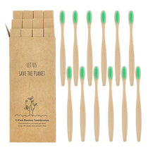 Load image into Gallery viewer, 12pcs  Eco-friendly Natural Bamboo Charcoal Soft Bristles Tooth Brush freeshipping - Tyche Ace
