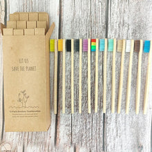 Load image into Gallery viewer, 12pcs  Eco-friendly Natural Bamboo Charcoal Soft Bristles Tooth Brush freeshipping - Tyche Ace