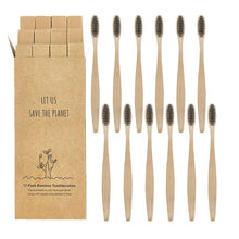 Load image into Gallery viewer, 12pcs  Eco-friendly Natural Bamboo Charcoal Soft Bristles Tooth Brush freeshipping - Tyche Ace