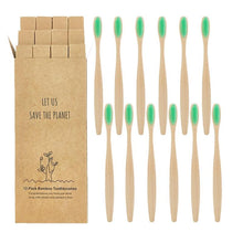Load image into Gallery viewer, 12pcs  Eco-friendly Natural Bamboo Charcoal Soft Bristles Tooth Brush freeshipping - Tyche Ace