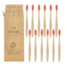 Load image into Gallery viewer, 12pcs  Eco-friendly Natural Bamboo Charcoal Soft Bristles Tooth Brush freeshipping - Tyche Ace