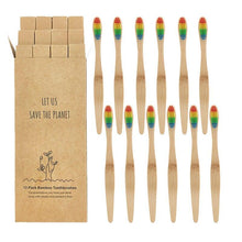 Load image into Gallery viewer, 12pcs  Eco-friendly Natural Bamboo Charcoal Soft Bristles Tooth Brush freeshipping - Tyche Ace