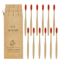 Load image into Gallery viewer, 12pcs  Eco-friendly Natural Bamboo Charcoal Soft Bristles Tooth Brush freeshipping - Tyche Ace