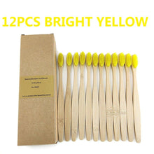 Load image into Gallery viewer, 12Pcs Pack Rainbow Natural Soft Hair  Bamboo Toothbrushes freeshipping - Tyche Ace