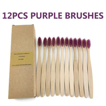 Load image into Gallery viewer, 12Pcs Pack Rainbow Natural Soft Hair  Bamboo Toothbrushes freeshipping - Tyche Ace