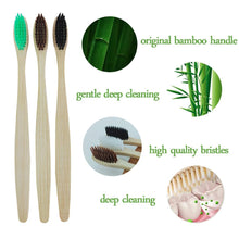 Load image into Gallery viewer, 12Pcs/Pack Eco Friendly Natural Bamboo Charcoal Soft Hair Tooth  Brushes freeshipping - Tyche Ace