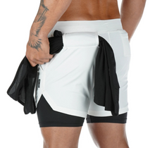 Load image into Gallery viewer, 2 in 1 Men Casual Fitness Best Quick Dry Shorts freeshipping - Tyche Ace