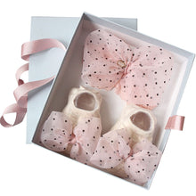 Load image into Gallery viewer, 2 Pcs Set Baby Girl Lovely Flower Bowknot Crown Lace Headwrap + Lace Cute Kids Shoes freeshipping - Tyche Ace