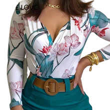 Load image into Gallery viewer, 2Pcs Women Summer Long Sleeve Floral Top Design And Shorts Set freeshipping - Tyche Ace