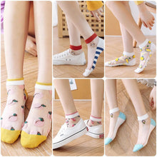 Load image into Gallery viewer, 5 Pairs Women Cartoon Fruit Design Silk Socks freeshipping - Tyche Ace
