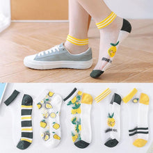 Load image into Gallery viewer, 5 Pairs Women Cartoon Fruit Design Silk Socks freeshipping - Tyche Ace