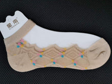 Load image into Gallery viewer, 5 Pairs Women Colourful Embroidered Crew Silk Thin Cotton Socks freeshipping - Tyche Ace