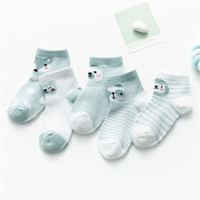 Load image into Gallery viewer, 5Pairs Unisex Baby Cartoon Design Cotton Mesh Thin Socks freeshipping - Tyche Ace