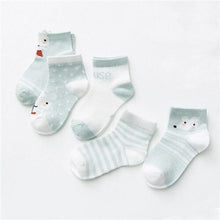 Load image into Gallery viewer, 5Pairs Unisex Baby Cartoon Design Cotton Mesh Thin Socks freeshipping - Tyche Ace
