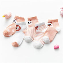 Load image into Gallery viewer, 5Pairs Unisex Baby Cartoon Design Cotton Mesh Thin Socks freeshipping - Tyche Ace