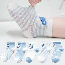 Load image into Gallery viewer, 5Pairs Unisex Baby Cartoon Design Cotton Mesh Thin Socks freeshipping - Tyche Ace