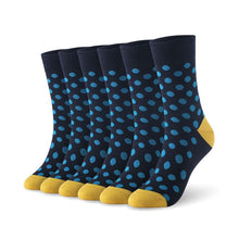 Load image into Gallery viewer, 6 Pairs Men Bamboo Fibre Dot Pattern Crew Socks freeshipping - Tyche Ace
