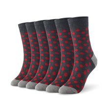 Load image into Gallery viewer, 6 Pairs Men Bamboo Fibre Dot Pattern Crew Socks freeshipping - Tyche Ace