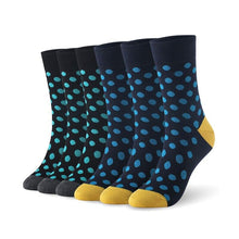 Load image into Gallery viewer, 6 Pairs Men Bamboo Fibre Dot Pattern Crew Socks freeshipping - Tyche Ace