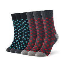 Load image into Gallery viewer, 6 Pairs Men Bamboo Fibre Dot Pattern Crew Socks freeshipping - Tyche Ace