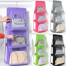 Load image into Gallery viewer, 6 Pocket Multi-Purpose Wardrobe Hanging Foldable Handbag Storage Organiser freeshipping - Tyche Ace