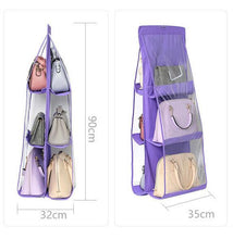 Load image into Gallery viewer, 6 Pocket Multi-Purpose Wardrobe Hanging Foldable Handbag Storage Organiser freeshipping - Tyche Ace