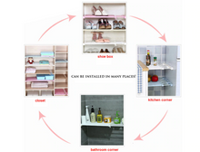 Load image into Gallery viewer, Smart Adjustable Wall Mounted Space Saving Cupboard Closet Organiser Shelves