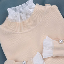 Load image into Gallery viewer, Knitted Turtleneck Long Sleeve Pearl Decorated Design Sweaters For Women
