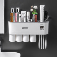 Load image into Gallery viewer, Toothbrush Holder Magnetic Cups Automatic Toothpaste Dispenser Storage