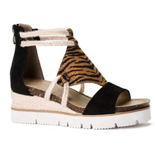 Load image into Gallery viewer, Slope Heel Woven Rope Animal Print Platform Sandals freeshipping - Tyche Ace